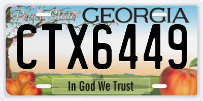 GA license plate CTX6449