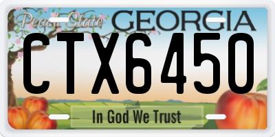GA license plate CTX6450