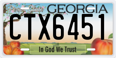 GA license plate CTX6451