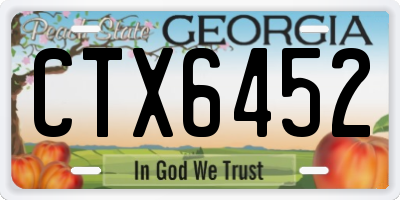 GA license plate CTX6452