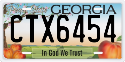 GA license plate CTX6454