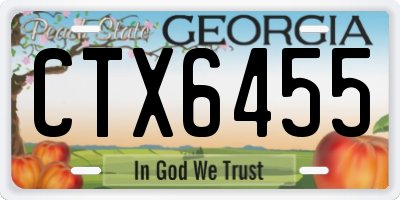 GA license plate CTX6455