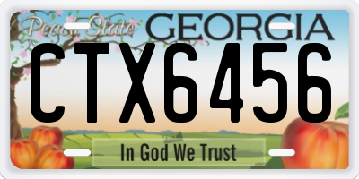GA license plate CTX6456