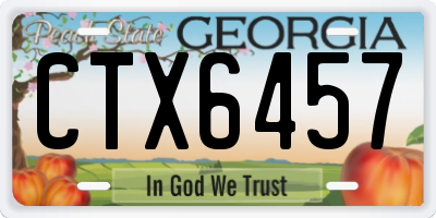 GA license plate CTX6457
