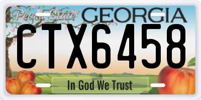 GA license plate CTX6458