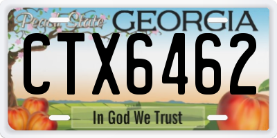 GA license plate CTX6462
