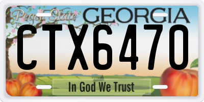 GA license plate CTX6470