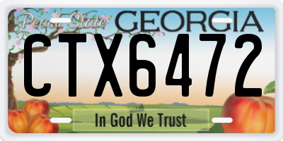 GA license plate CTX6472