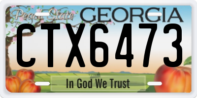 GA license plate CTX6473