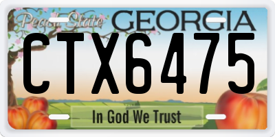 GA license plate CTX6475