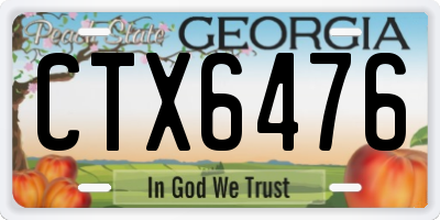 GA license plate CTX6476