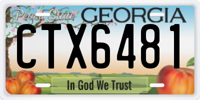 GA license plate CTX6481