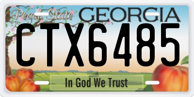 GA license plate CTX6485