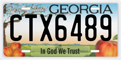 GA license plate CTX6489