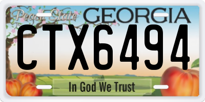 GA license plate CTX6494