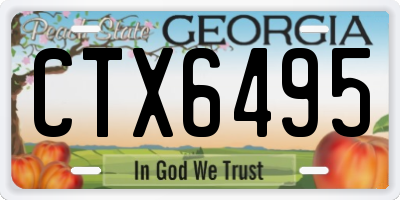 GA license plate CTX6495