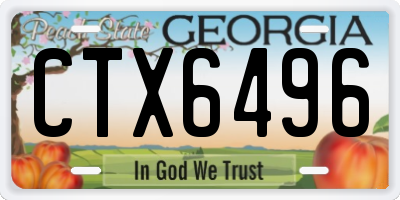 GA license plate CTX6496