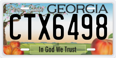 GA license plate CTX6498