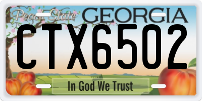 GA license plate CTX6502
