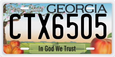 GA license plate CTX6505