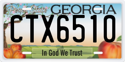 GA license plate CTX6510