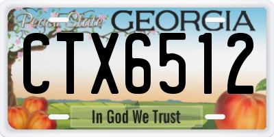GA license plate CTX6512