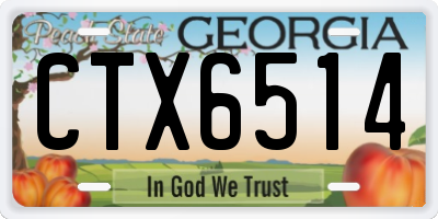 GA license plate CTX6514