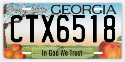 GA license plate CTX6518
