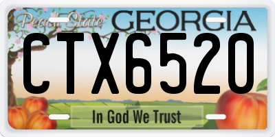 GA license plate CTX6520