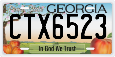 GA license plate CTX6523