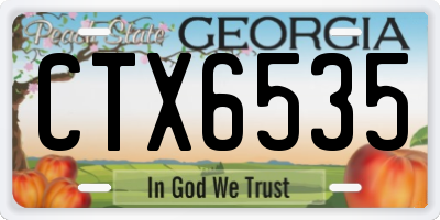 GA license plate CTX6535