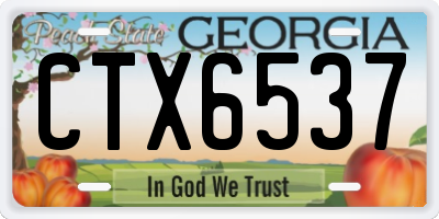 GA license plate CTX6537