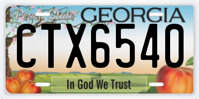 GA license plate CTX6540