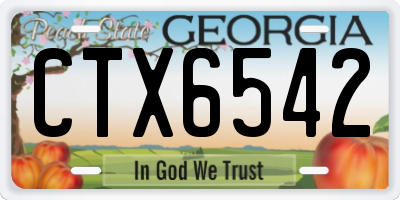 GA license plate CTX6542