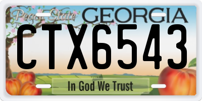 GA license plate CTX6543