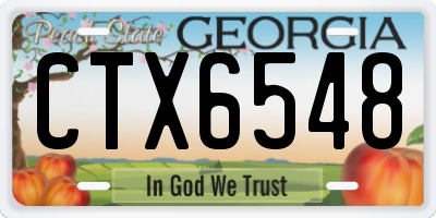 GA license plate CTX6548