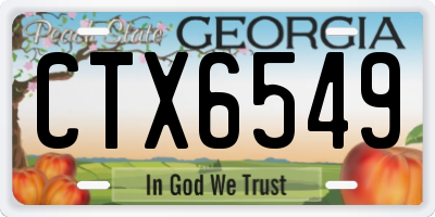 GA license plate CTX6549