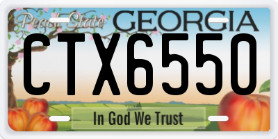 GA license plate CTX6550