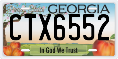 GA license plate CTX6552