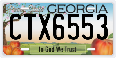 GA license plate CTX6553