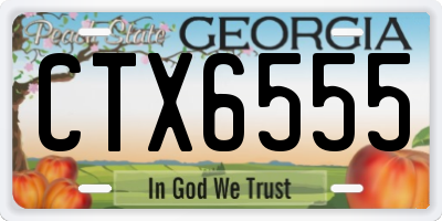 GA license plate CTX6555