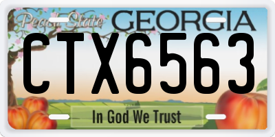 GA license plate CTX6563
