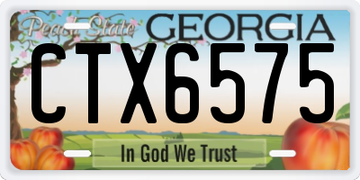 GA license plate CTX6575