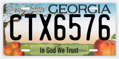 GA license plate CTX6576