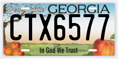 GA license plate CTX6577