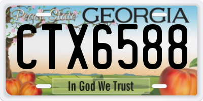 GA license plate CTX6588