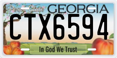 GA license plate CTX6594