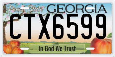 GA license plate CTX6599