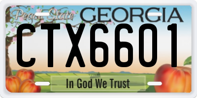 GA license plate CTX6601