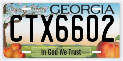 GA license plate CTX6602